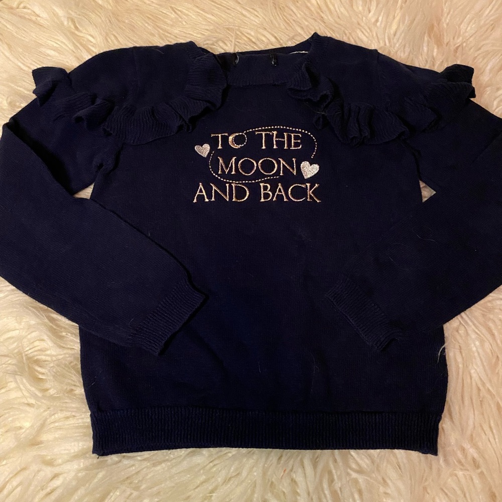 To The Moon and Back ruffle sleeve sweater